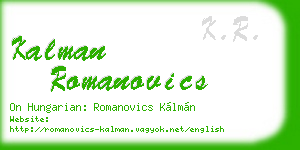kalman romanovics business card